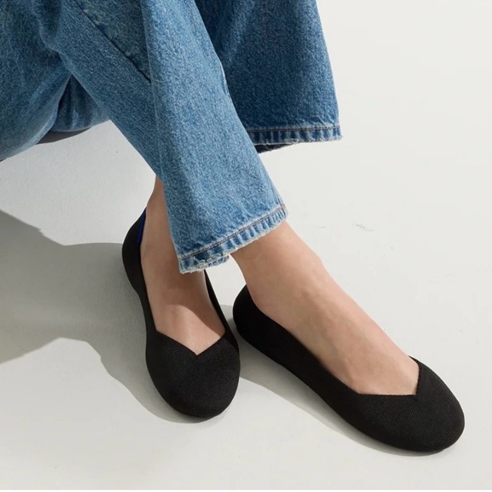 Rothy’s  | The Flat | Round Toe | Ballerina | Black Blue | Slip On Flats